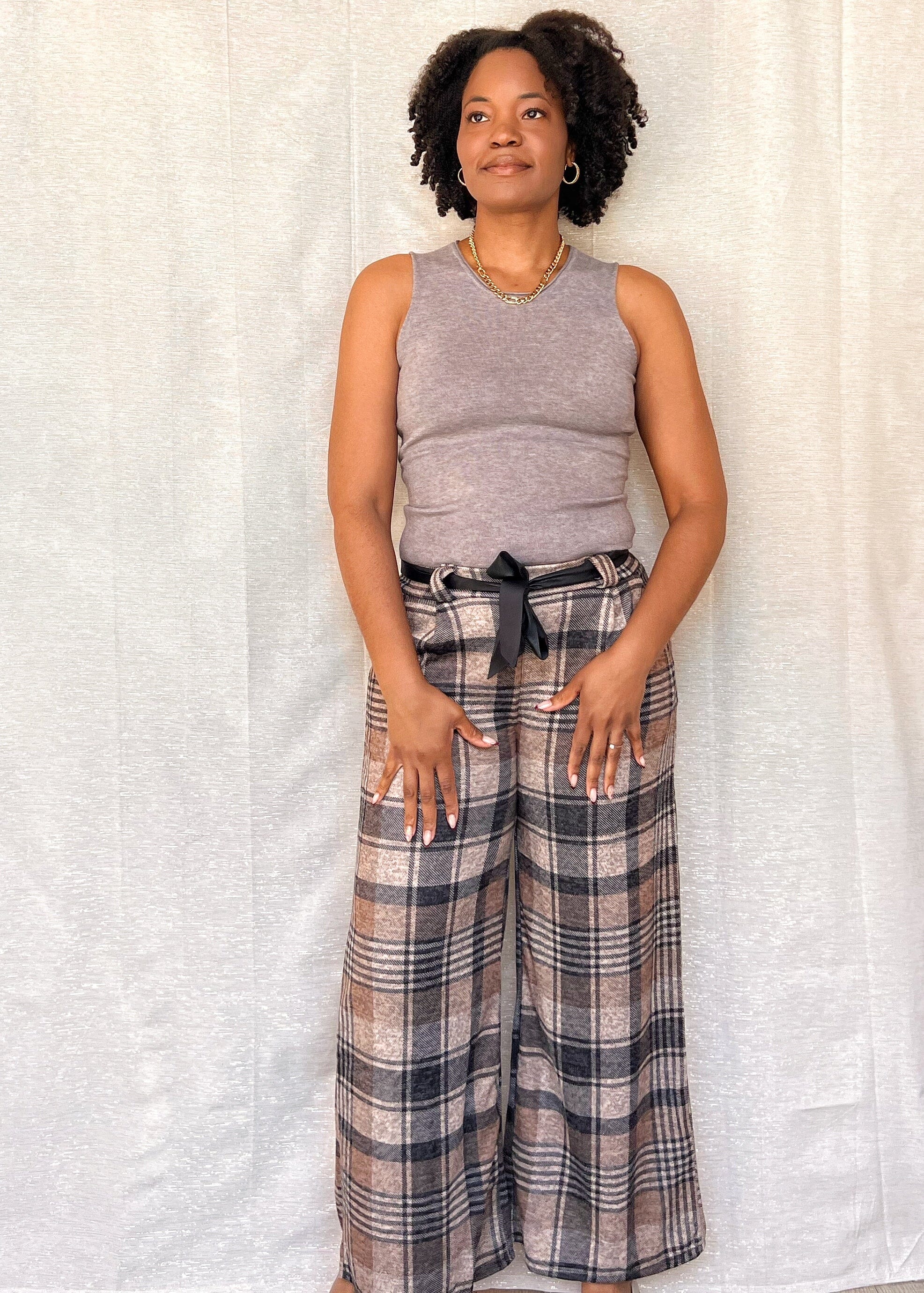 Plaid paperbag outlet skirt