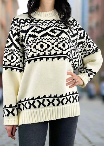 FAIR ISLE KNIT SWEATER Sweater BRUNETTE THE LABEL 